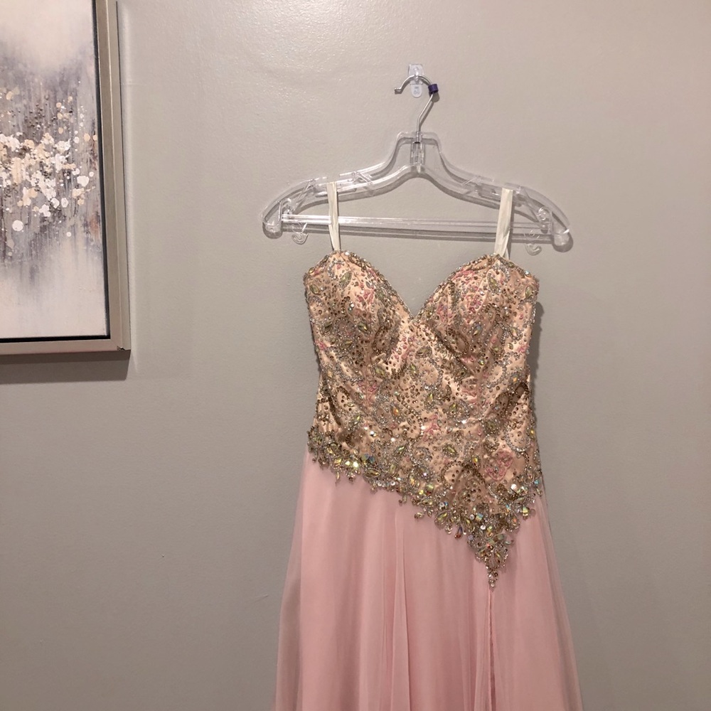 NWT Mac Duggal Ice Pink Beaded Ballgown